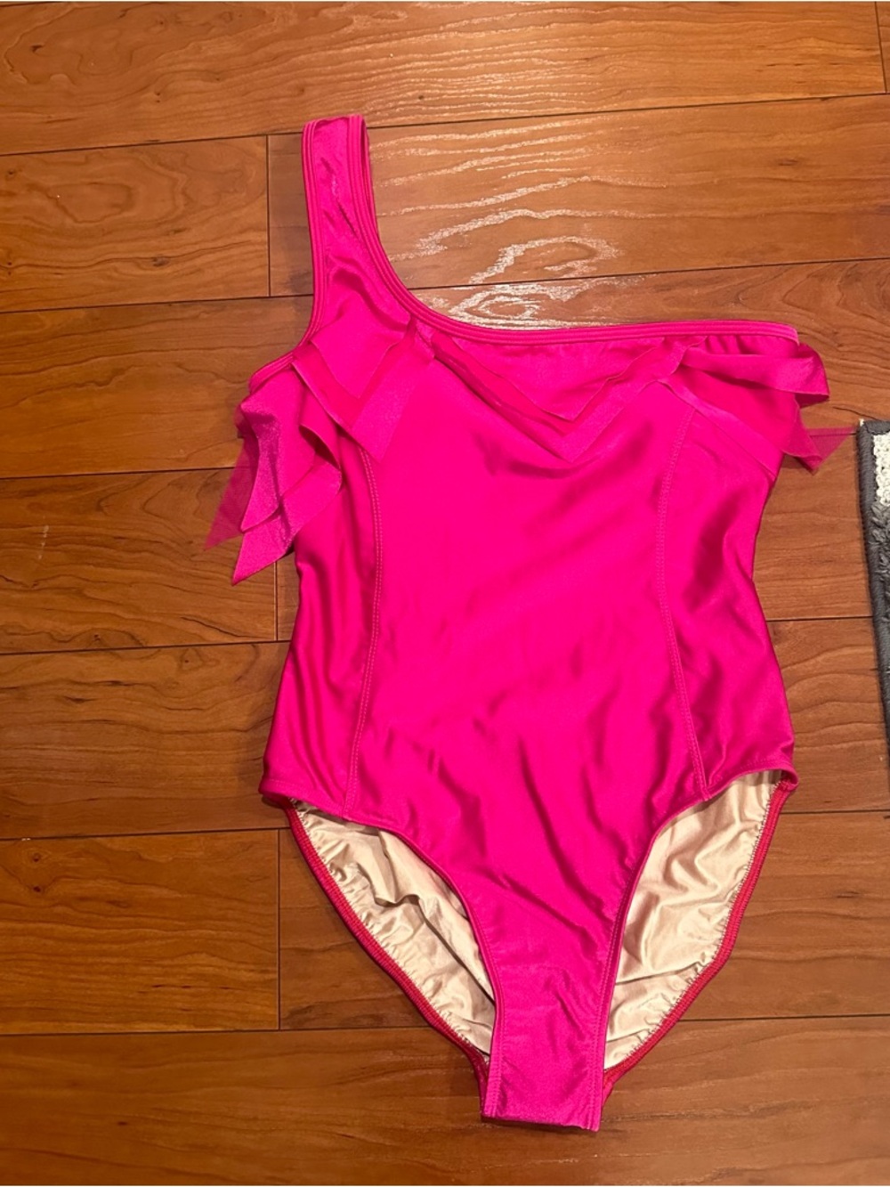 NWOT Kandice Pelletier pageant one piece swimwear fuchsia Size M